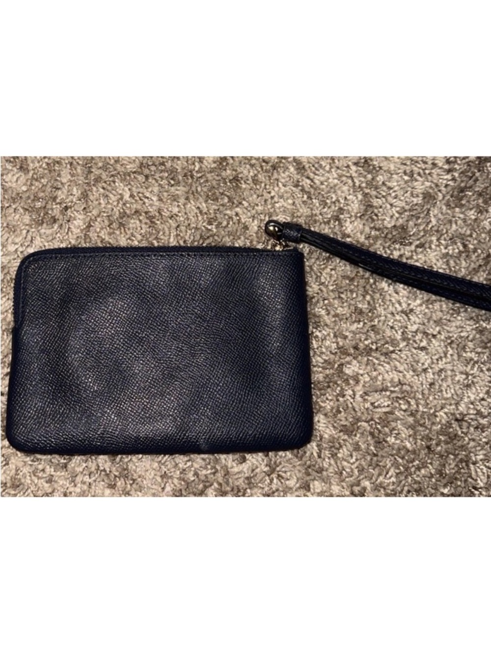 Coach Black  Leather Wristlet with Gold Logo - Picture 4 of 5